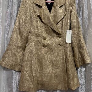 Finley Elegant Gold Double-Breasted Coat